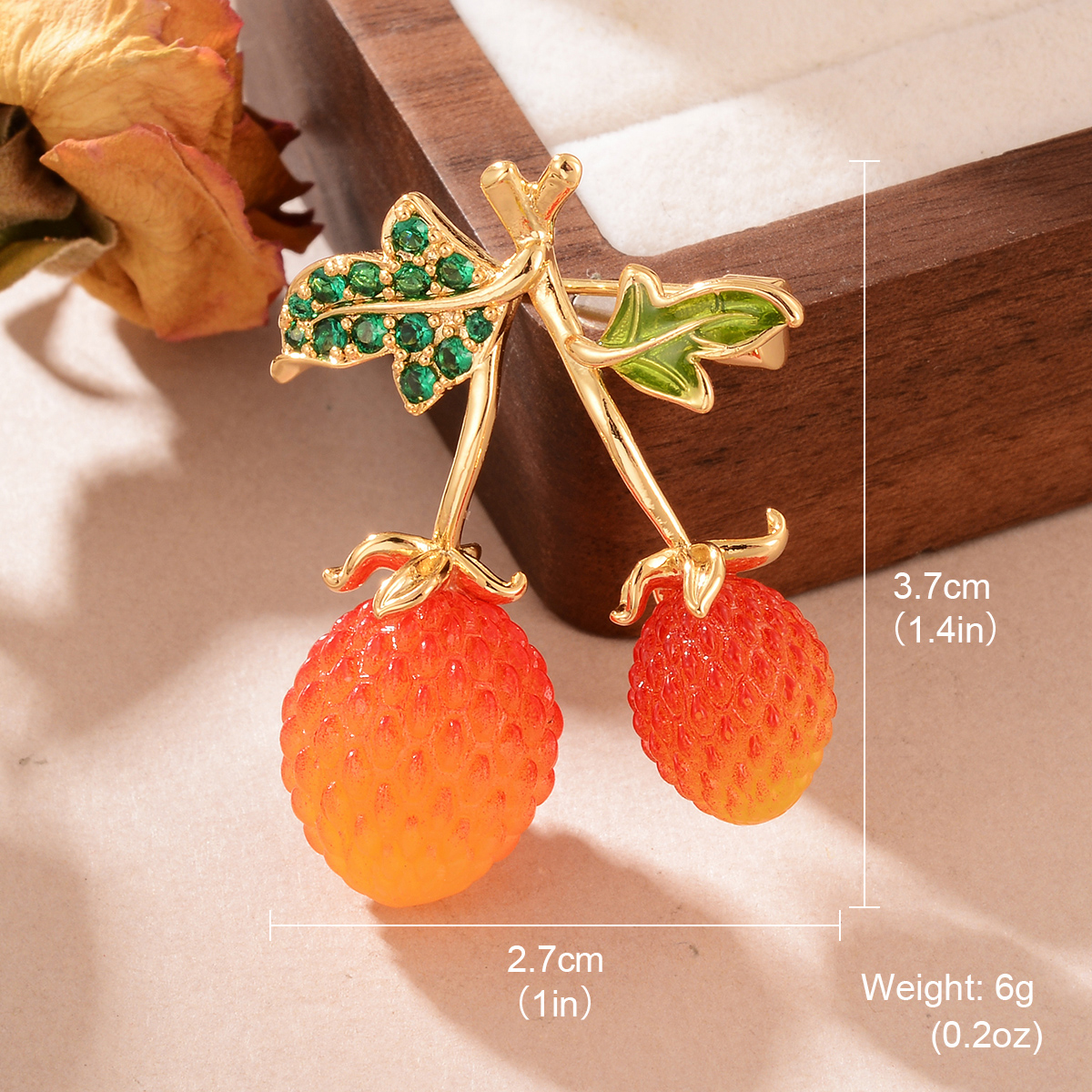 Simple Style Classic Style Fruit Copper Inlay Resin Zircon Women's Brooches display picture 2