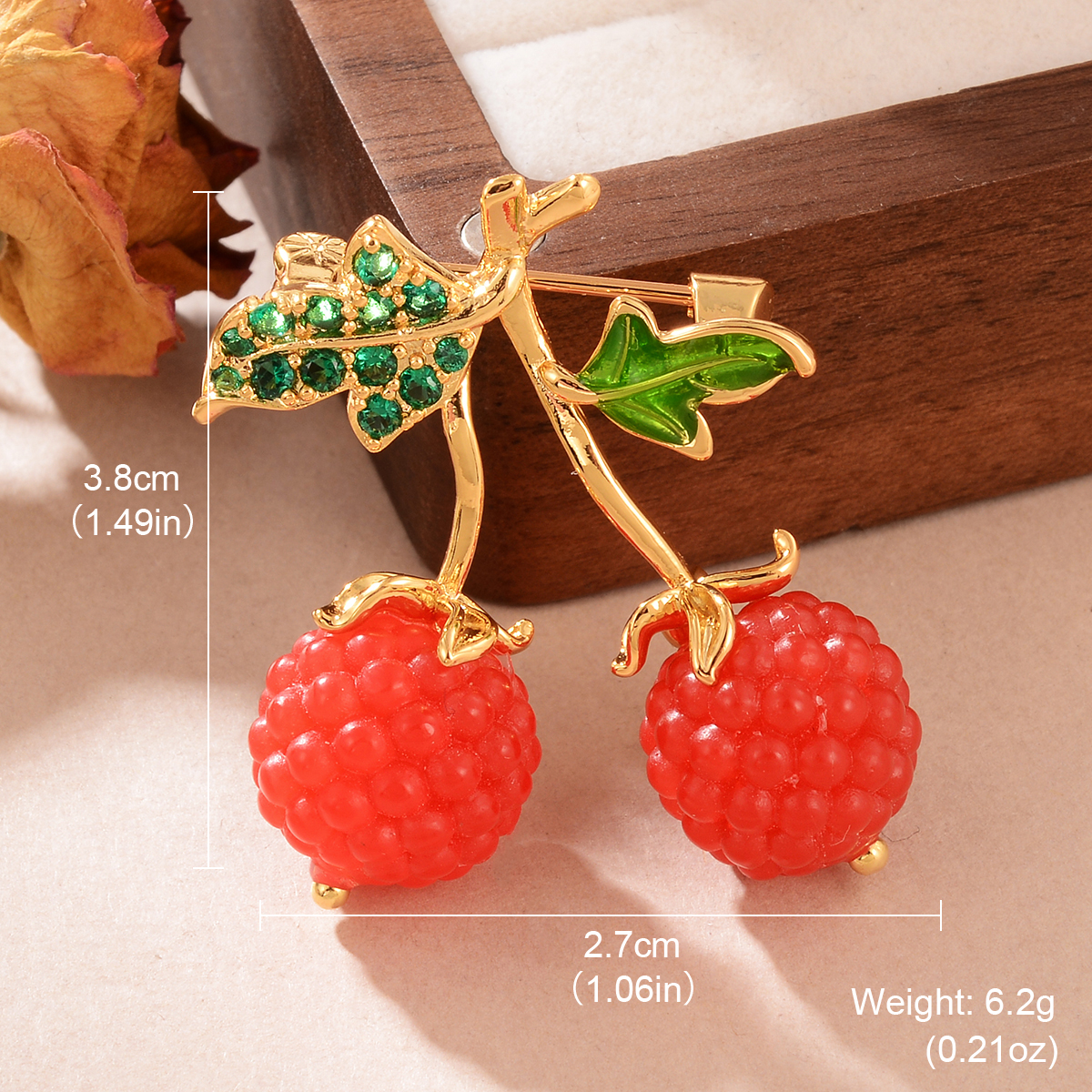 Simple Style Classic Style Fruit Copper Inlay Resin Zircon Women's Brooches display picture 11