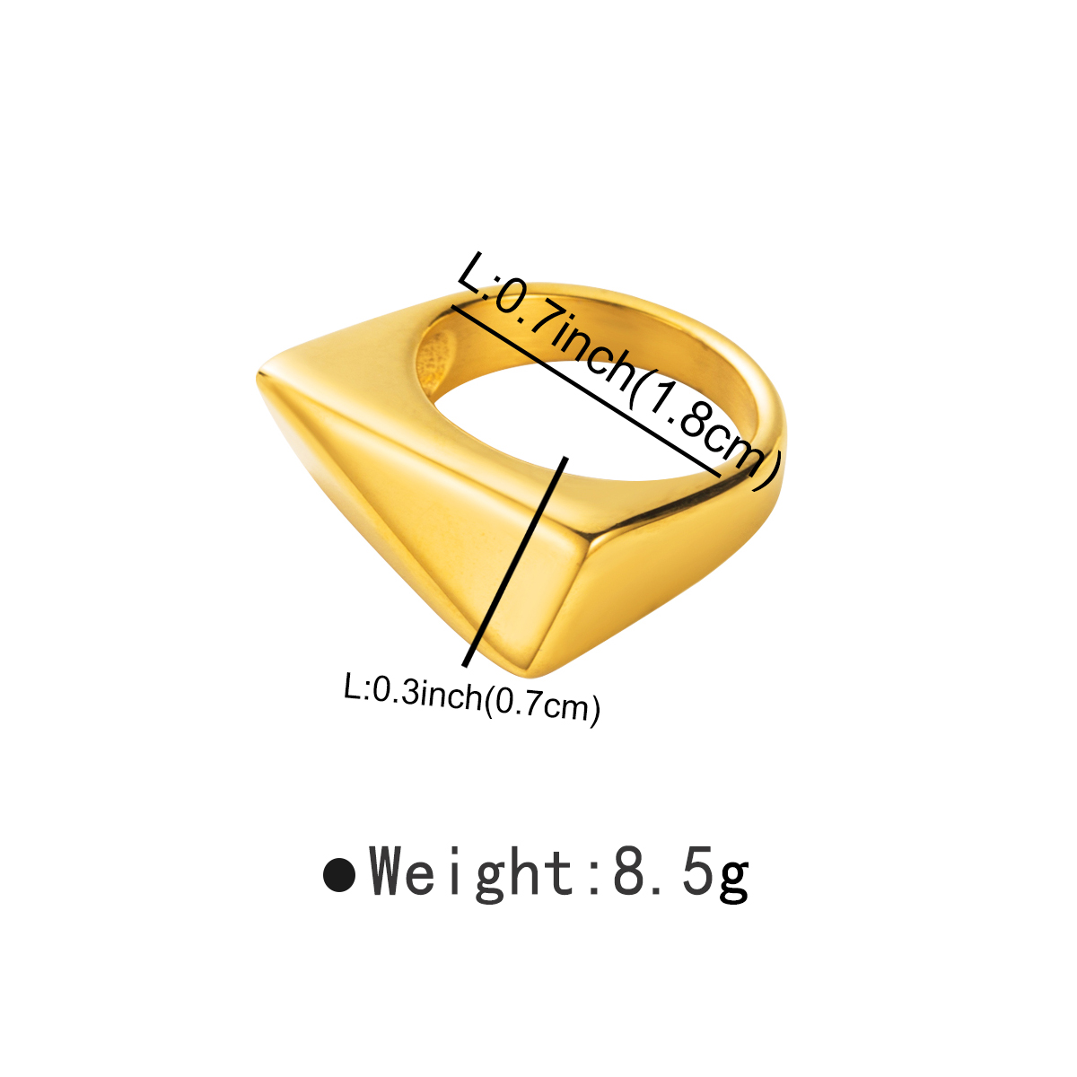 Exaggerated Modern Style Simple Style Solid Color Stainless Steel Wide Band Rings display picture 6
