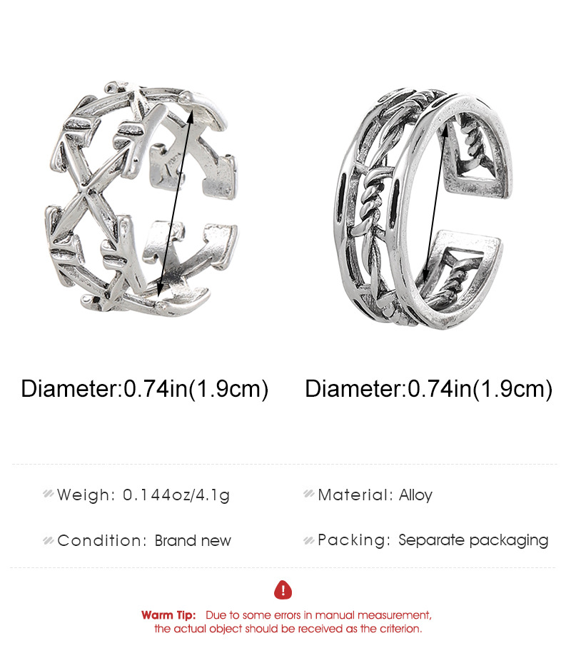 Simple Style Geometric Alloy Hollow Out Unisex Open Rings display picture 1