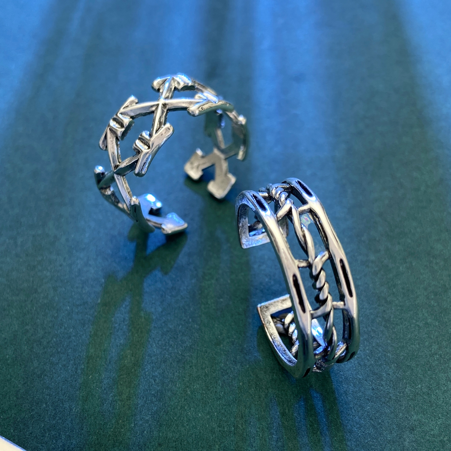 Simple Style Geometric Alloy Hollow Out Unisex Open Rings display picture 7