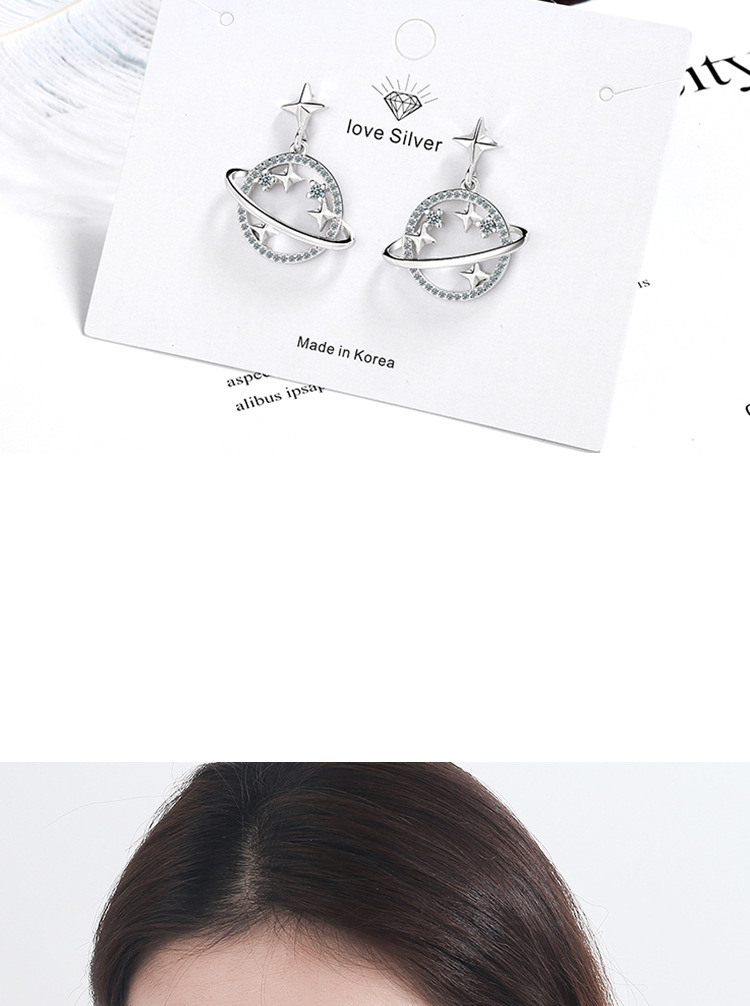 1 Pair Ig Style Star Plating Hollow Out Inlay Copper Zircon Drop Earrings display picture 1