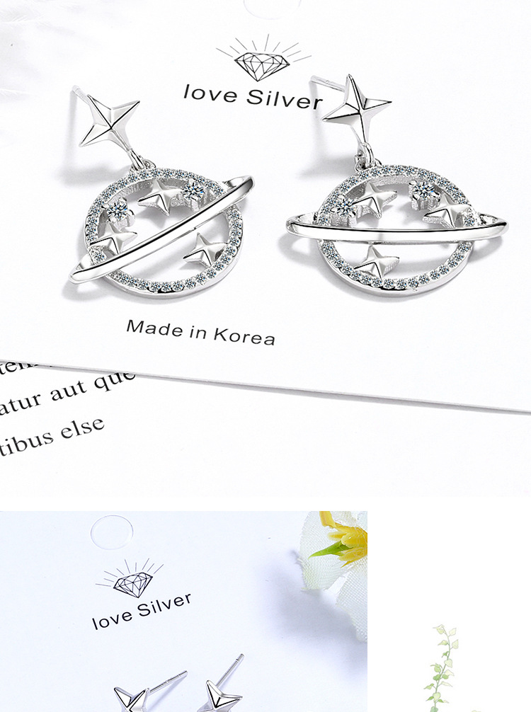 1 Pair Ig Style Star Plating Hollow Out Inlay Copper Zircon Drop Earrings display picture 3