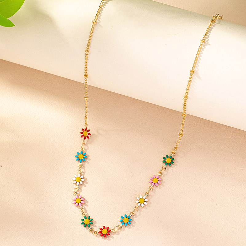 Ig Style Retro Korean Style Daisy Alloy Wholesale Necklace display picture 1