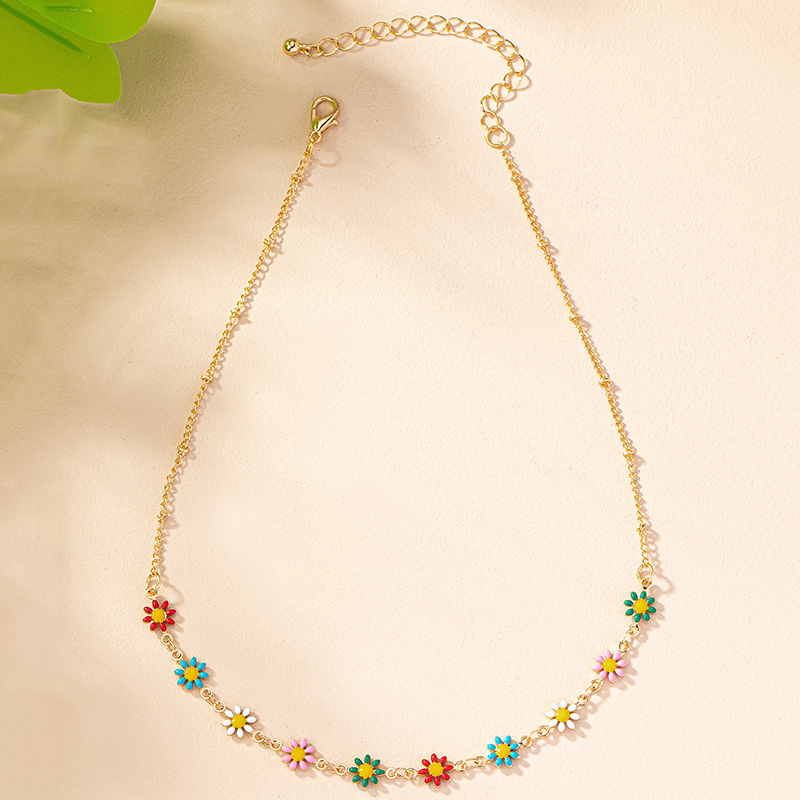 Ig Style Retro Korean Style Daisy Alloy Wholesale Necklace display picture 6