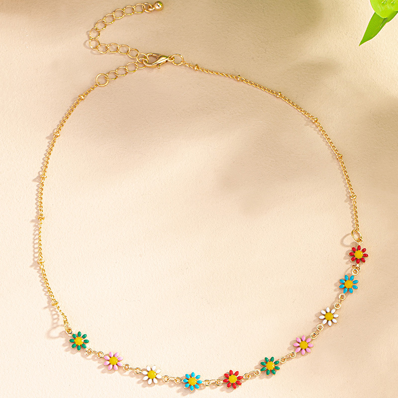Ig Style Retro Korean Style Daisy Alloy Wholesale Necklace display picture 4