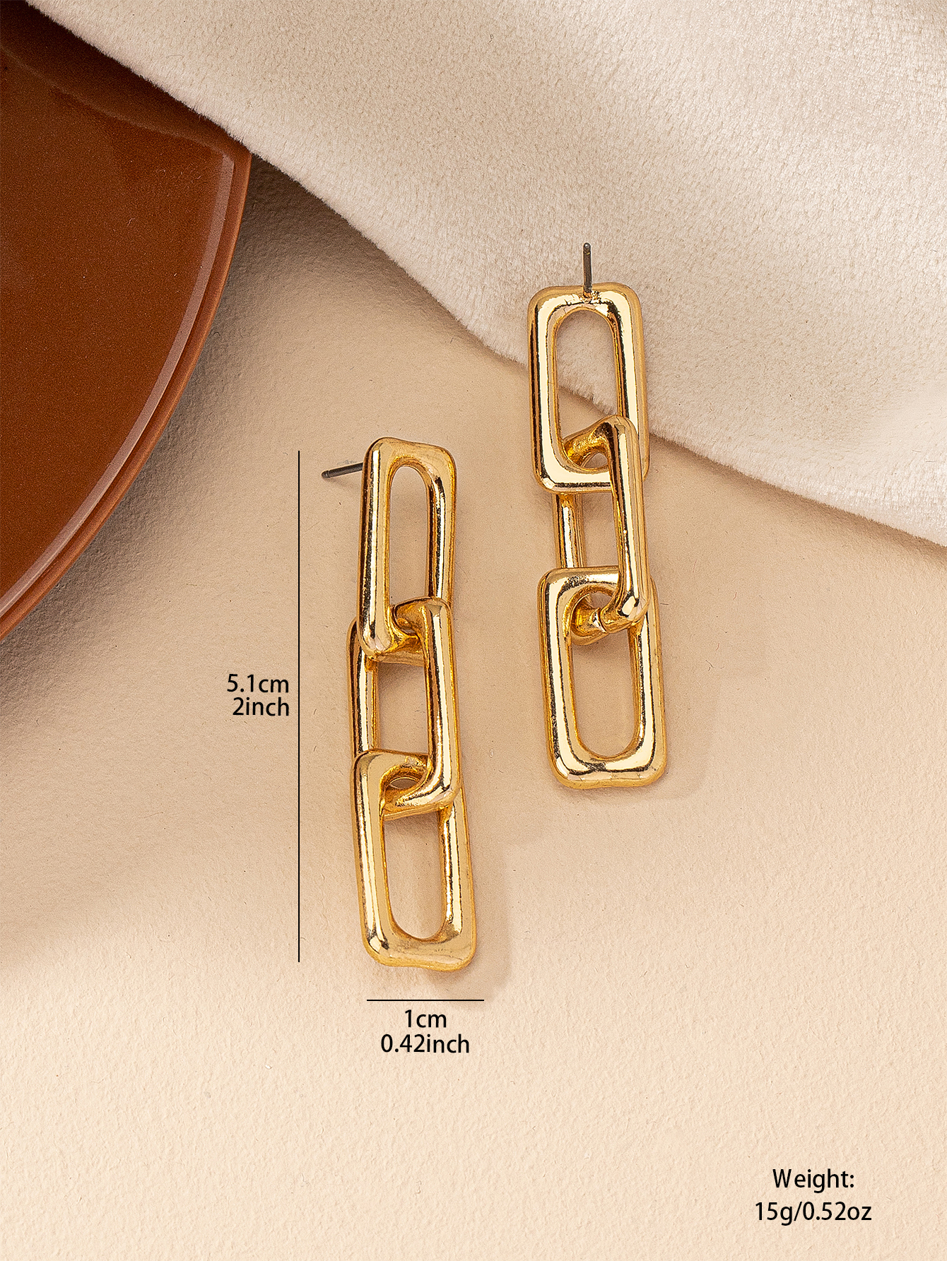 1 Pair Simple Style Solid Color Metal Drop Earrings display picture 2