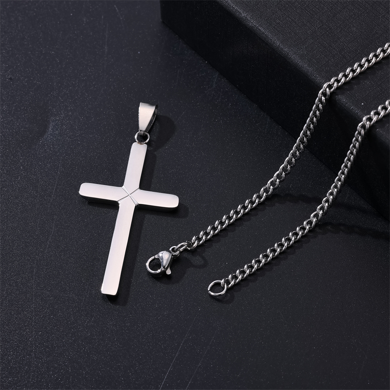 Rock Classic Style Cross Stainless Steel Unisex Pendant Necklace display picture 4