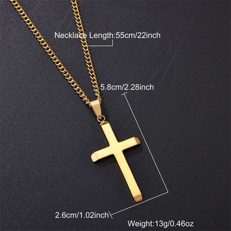 Rock Classic Style Cross Stainless Steel Unisex Pendant Necklace display picture 7