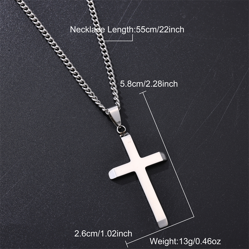 Rock Classic Style Cross Stainless Steel Unisex Pendant Necklace display picture 8