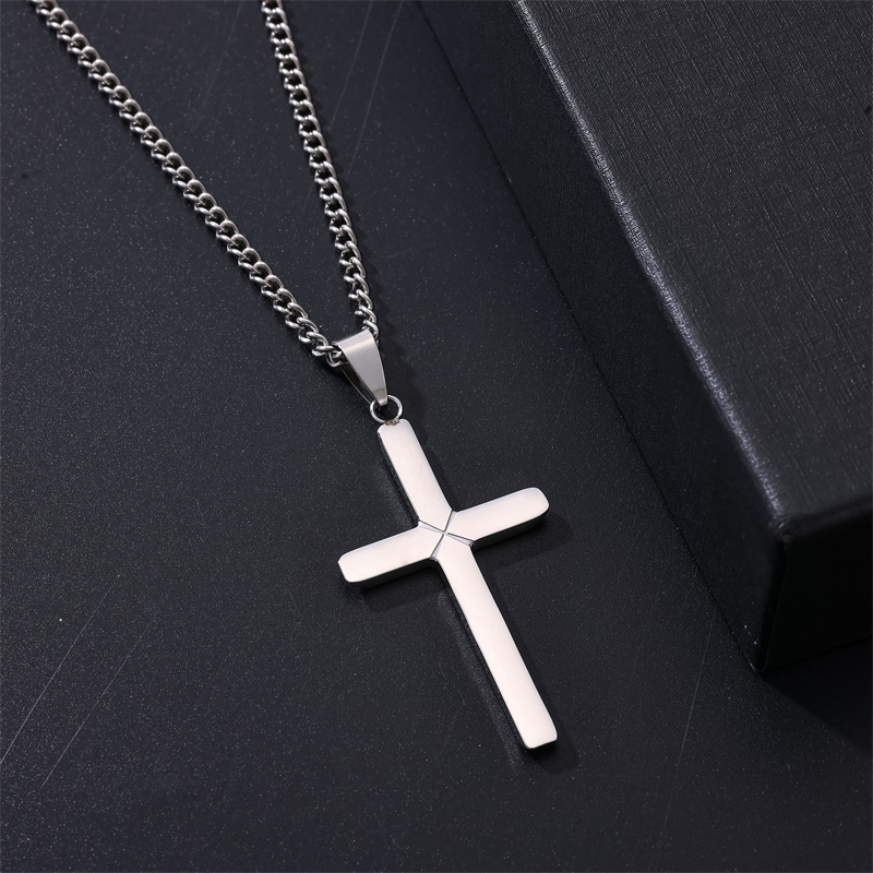 Rock Classic Style Cross Stainless Steel Unisex Pendant Necklace display picture 5