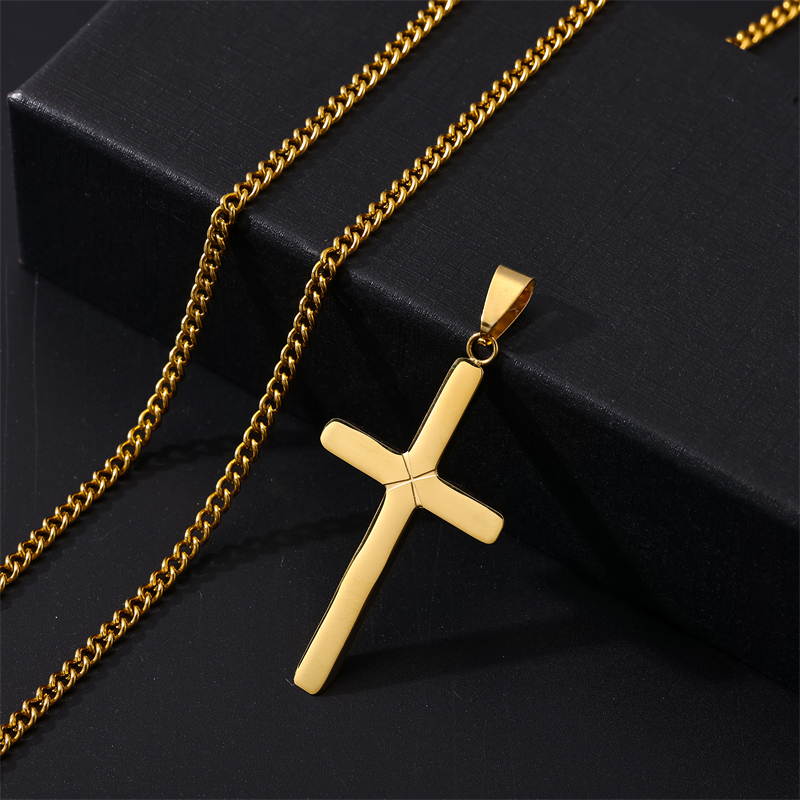 Rock Classic Style Cross Stainless Steel Unisex Pendant Necklace display picture 6