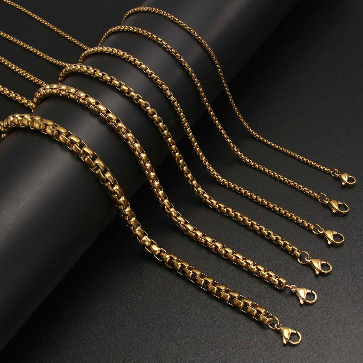 Casual Hip-hop Simple Style Solid Color Stainless Steel Plating Gold Plated Necklace display picture 7