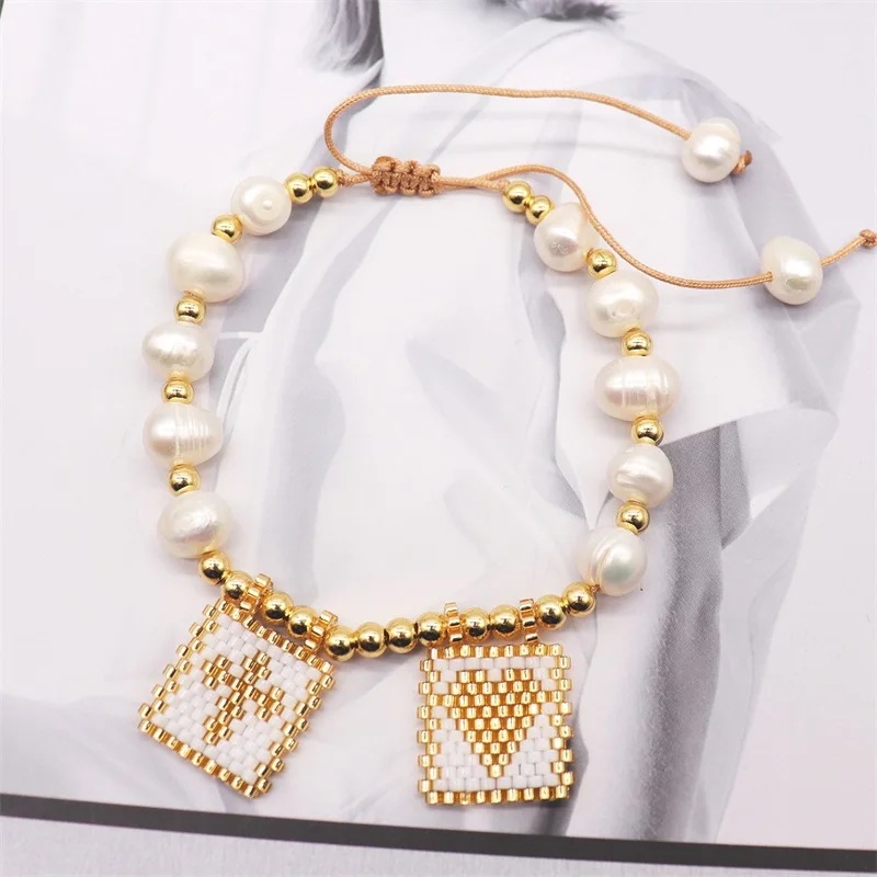 Ig Style Original Design Hip-hop Cross Heart Shape Glass Handmade Women's Bracelets display picture 2
