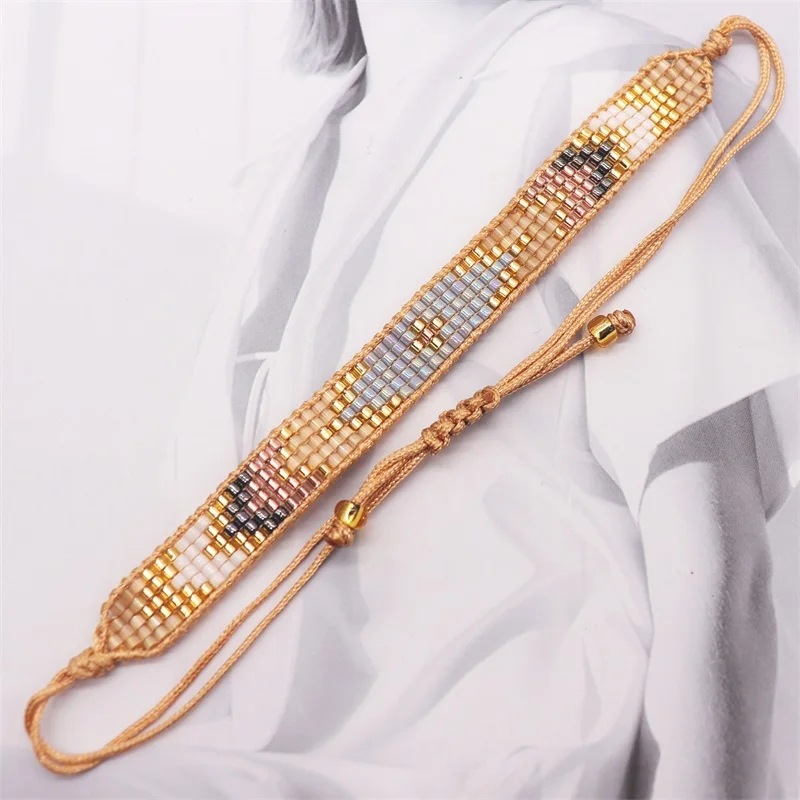 Ig Style Original Design Hip-hop Cross Heart Shape Glass Handmade Women's Bracelets display picture 1