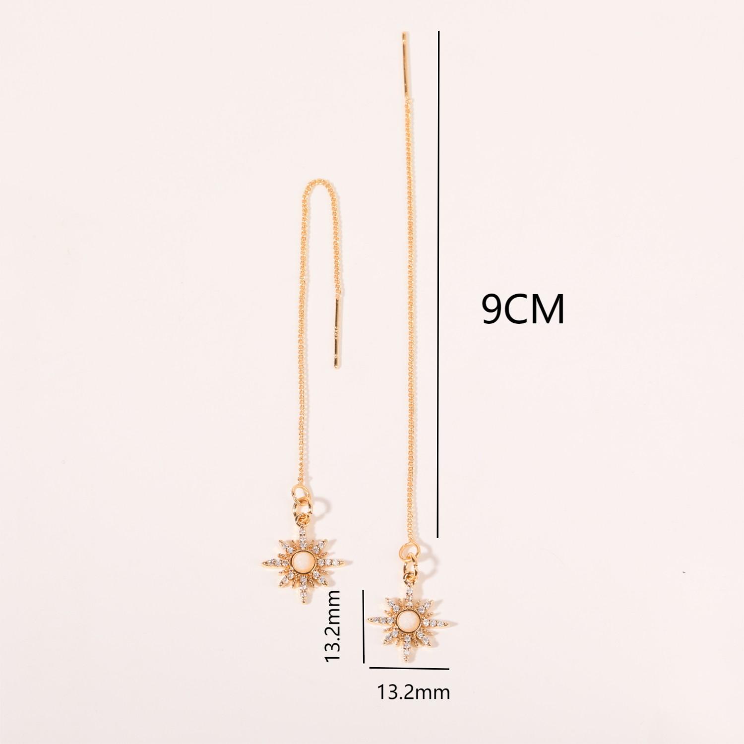 1 Pair Simple Style Star Plating Inlay Copper Zircon 18k Gold Plated Drop Earrings display picture 2