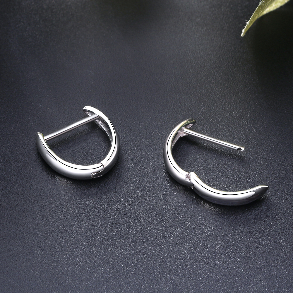 1 Pair Simple Style Classic Style Oversized Solid Color Polishing Plating Sterling Silver White Gold Plated Earrings display picture 4