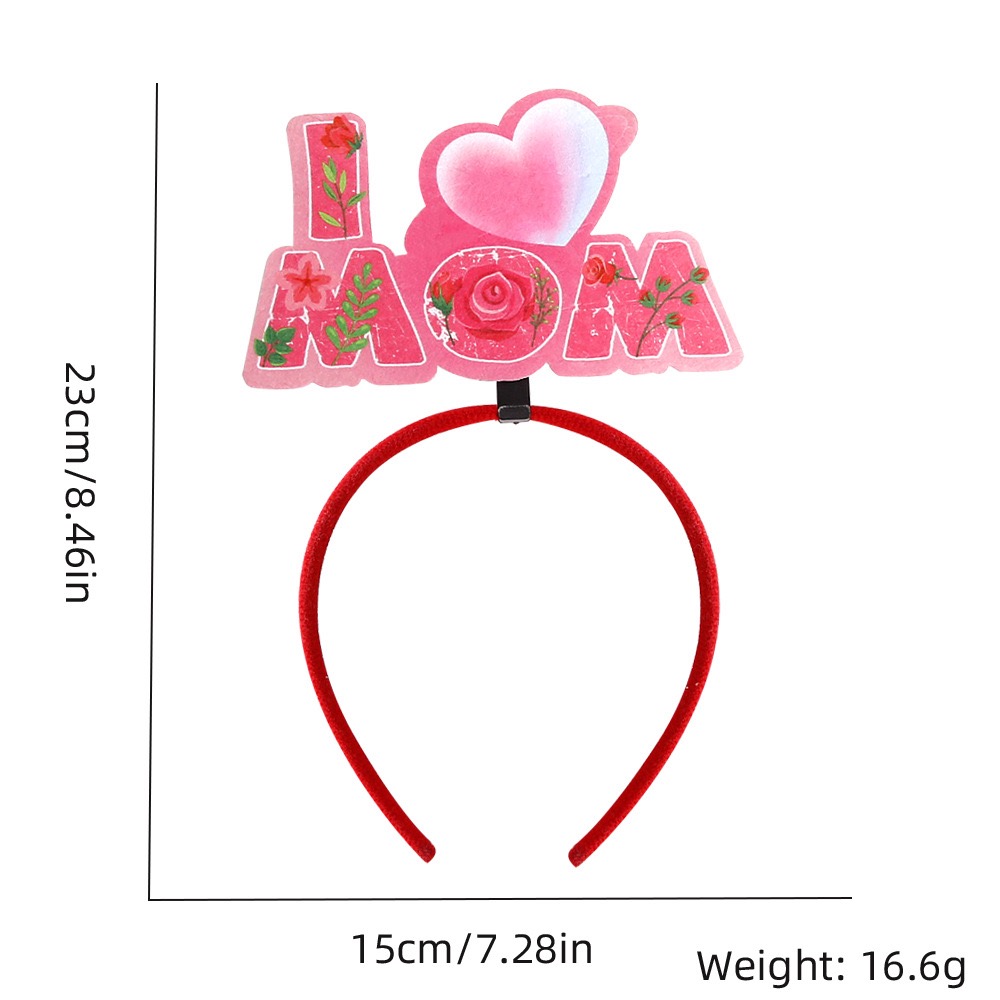 Mother's Day Cute Pastoral Rose Plastic Family Gathering Party Headband Costume Props display picture 8