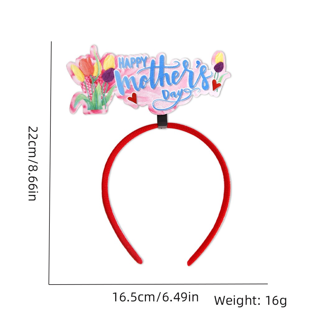 Mother's Day Cute Pastoral Rose Plastic Family Gathering Party Headband Costume Props display picture 9