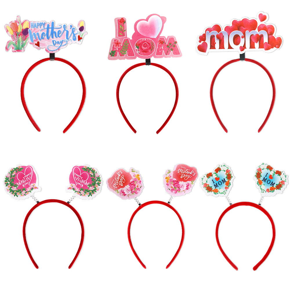 Mother's Day Cute Pastoral Rose Plastic Family Gathering Party Headband Costume Props display picture 4
