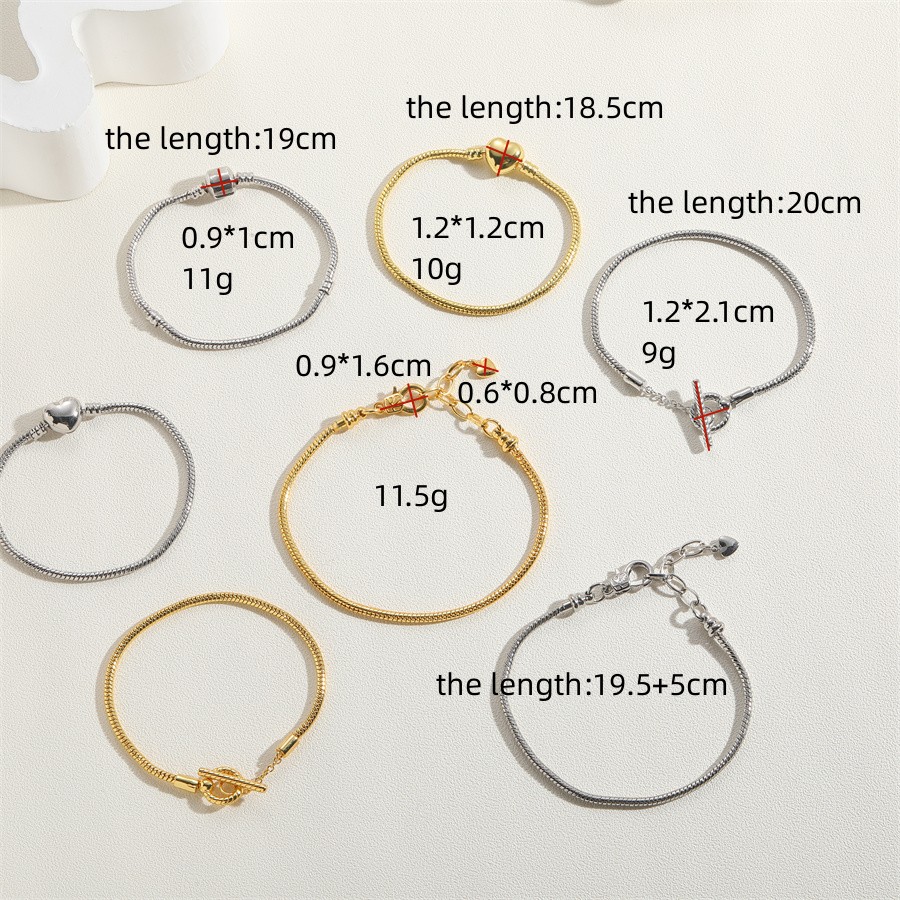 Elegant Commute Solid Color Copper 14k Gold Plated White Gold Plated Bracelets In Bulk display picture 7