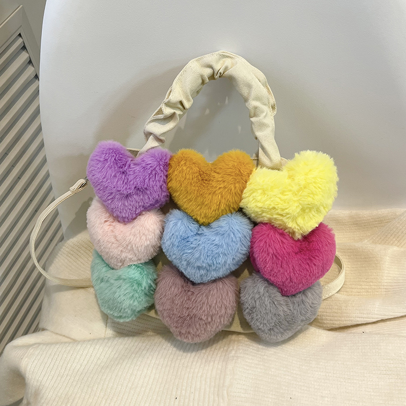 Women's Denim Heart Shape Cute Sewing Thread Square Magnetic Buckle Handbag display picture 8