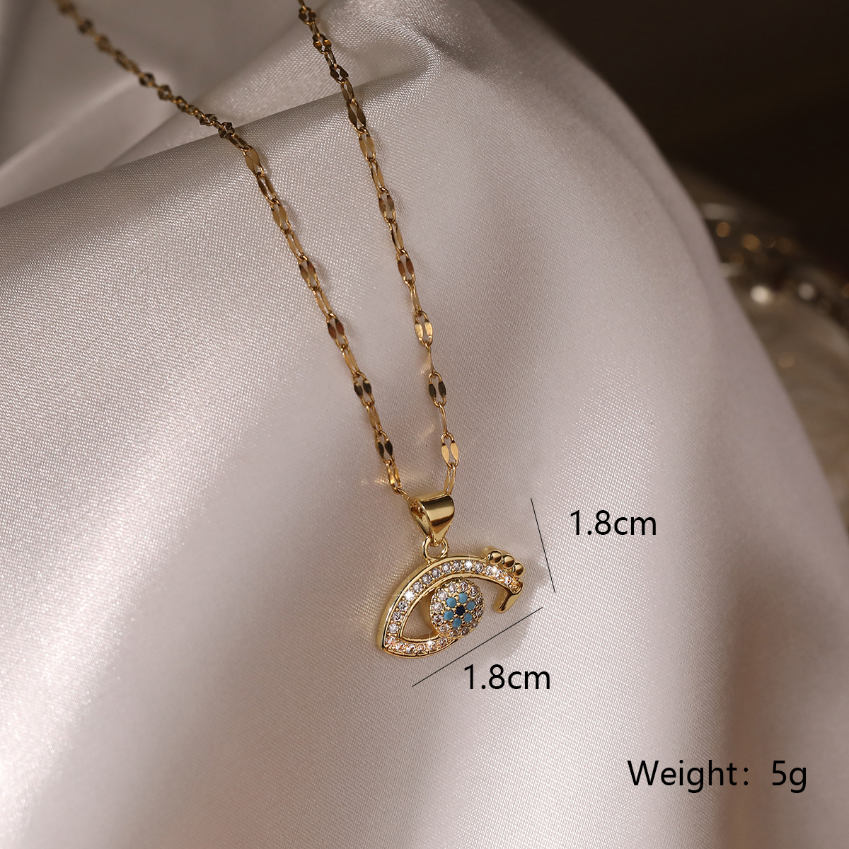 Simple Style Devil's Eye Copper Plating Inlay Zircon 18k Gold Plated Earrings Necklace Jewelry Set display picture 2