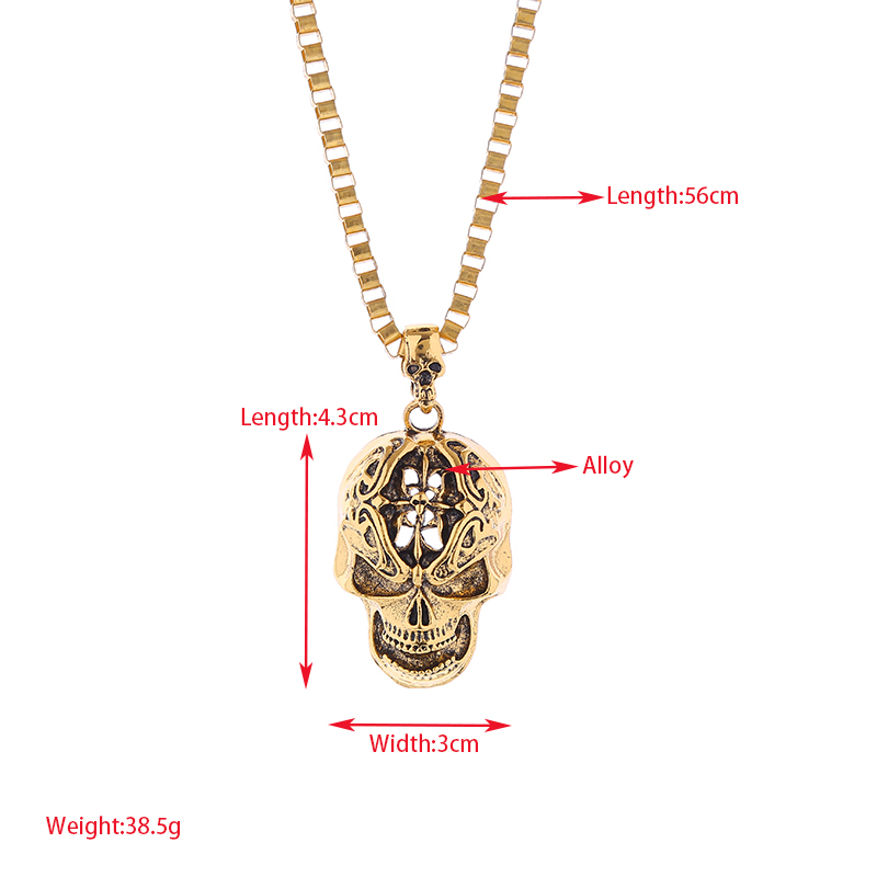 Exaggerated Funny Skull Alloy Hollow Out Carving Men's Pendant Necklace display picture 1