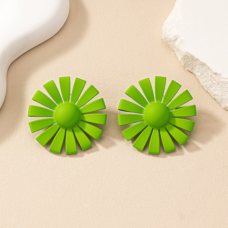 1 Pair Simple Style Flower Spray Paint Alloy Ear Studs display picture 21