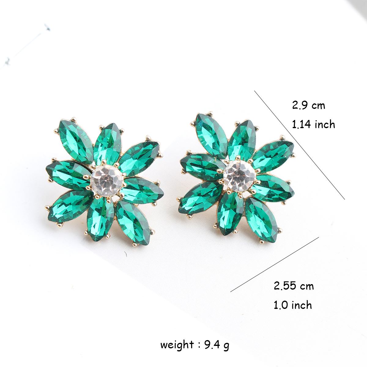 1 Paire Décontractée Élégant Fleur Placage Incruster Alliage Cristal Strass Plaqué Or Boucles D'oreilles display picture 1