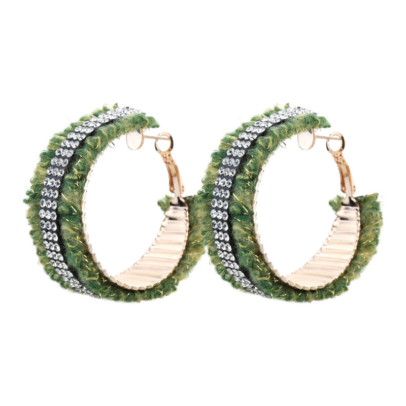 Wholesale Jewelry Commute Geometric Alloy Knit Rhinestones Inlay Earrings display picture 2