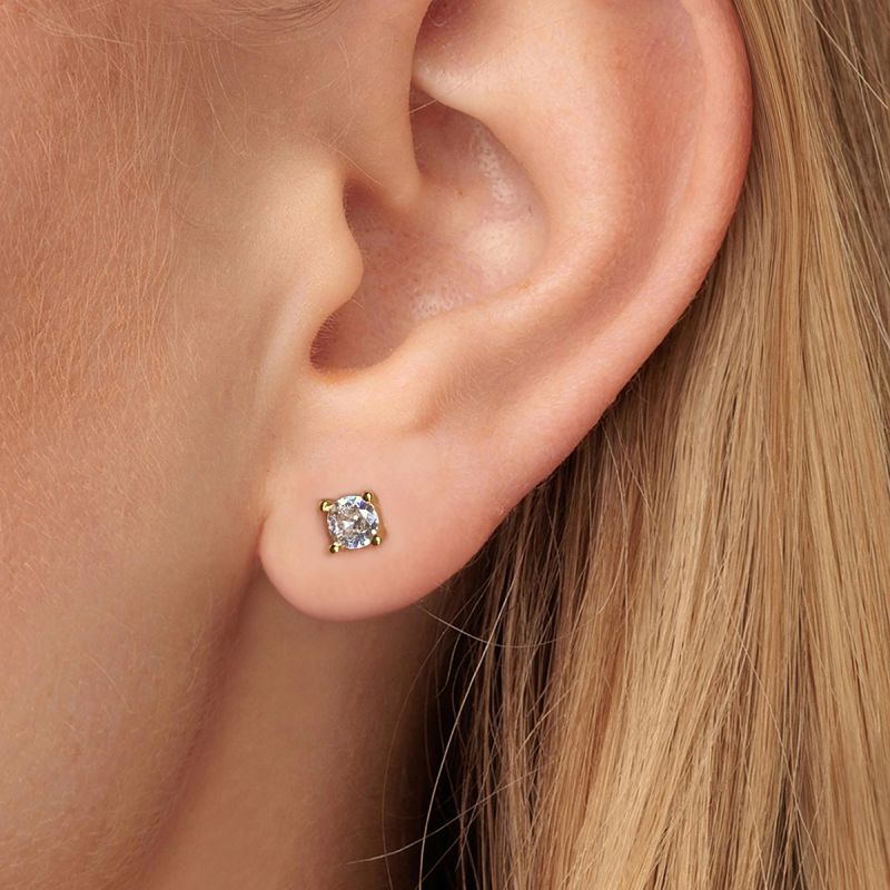 1 Pair Elegant Solid Color Plating Inlay Sterling Silver Zircon Silver Plated Ear Studs display picture 7
