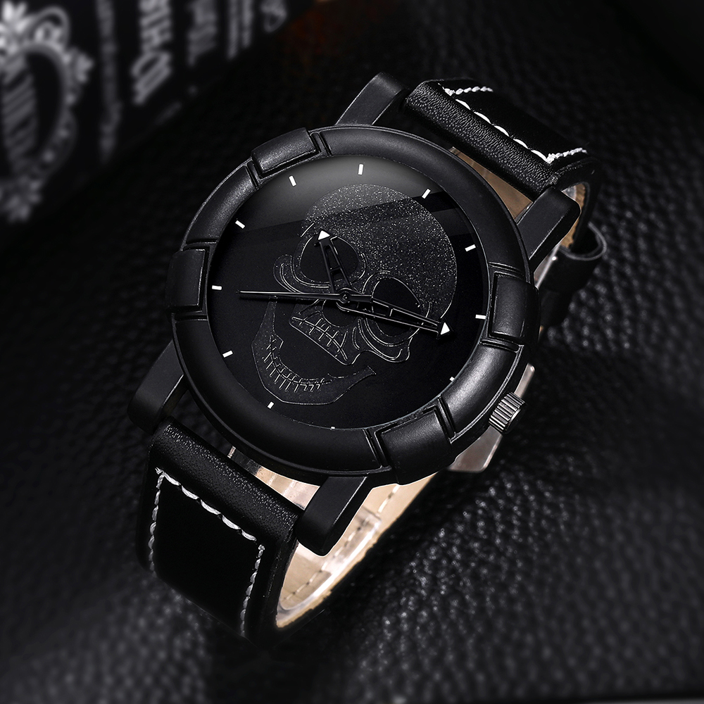 Funny Skull Buckle Quartz Men's Watches display picture 3