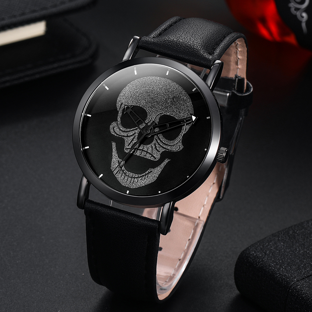 Funny Skull Buckle Quartz Men's Watches display picture 15