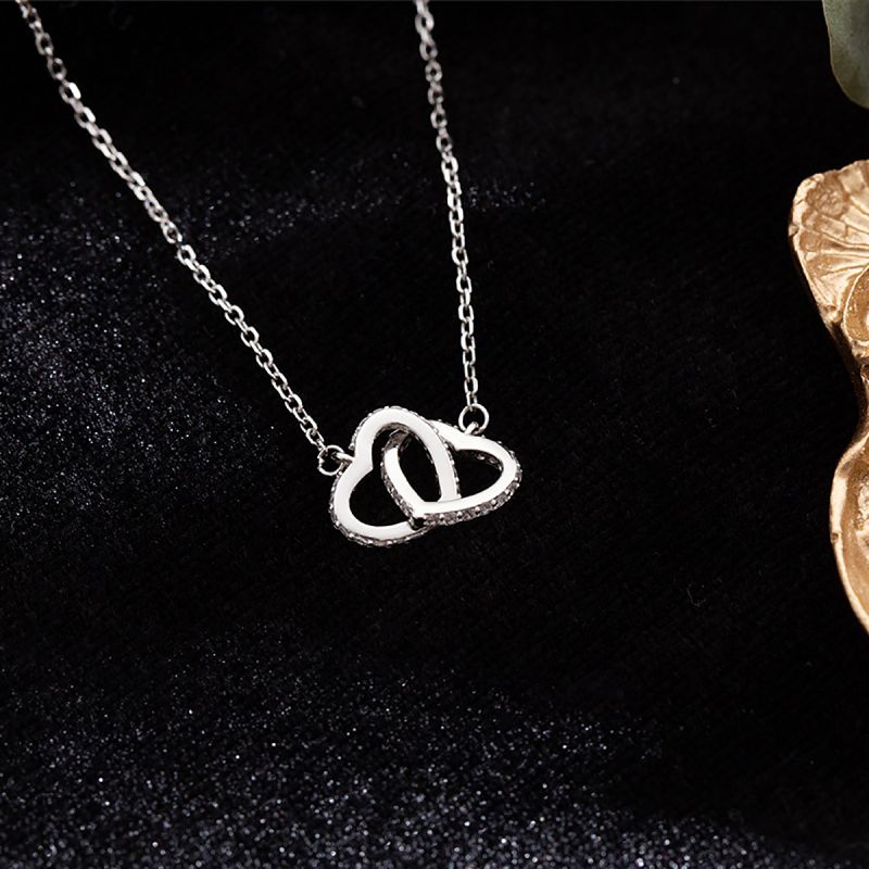 Elegant Solid Color Sterling Silver Plating Inlay Zircon Gold Plated Pendant Necklace display picture 1