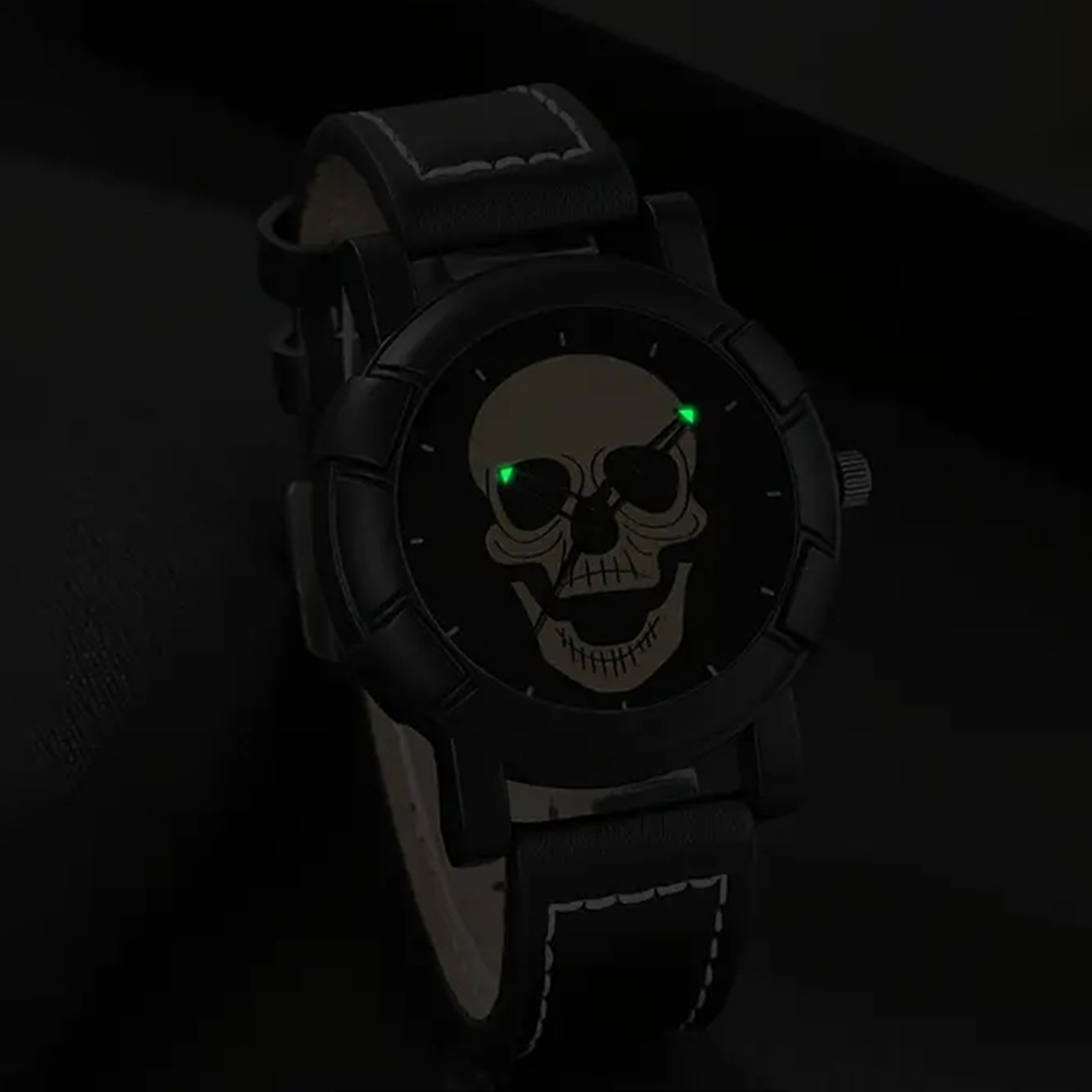 Funny Skull Buckle Quartz Men's Watches display picture 9