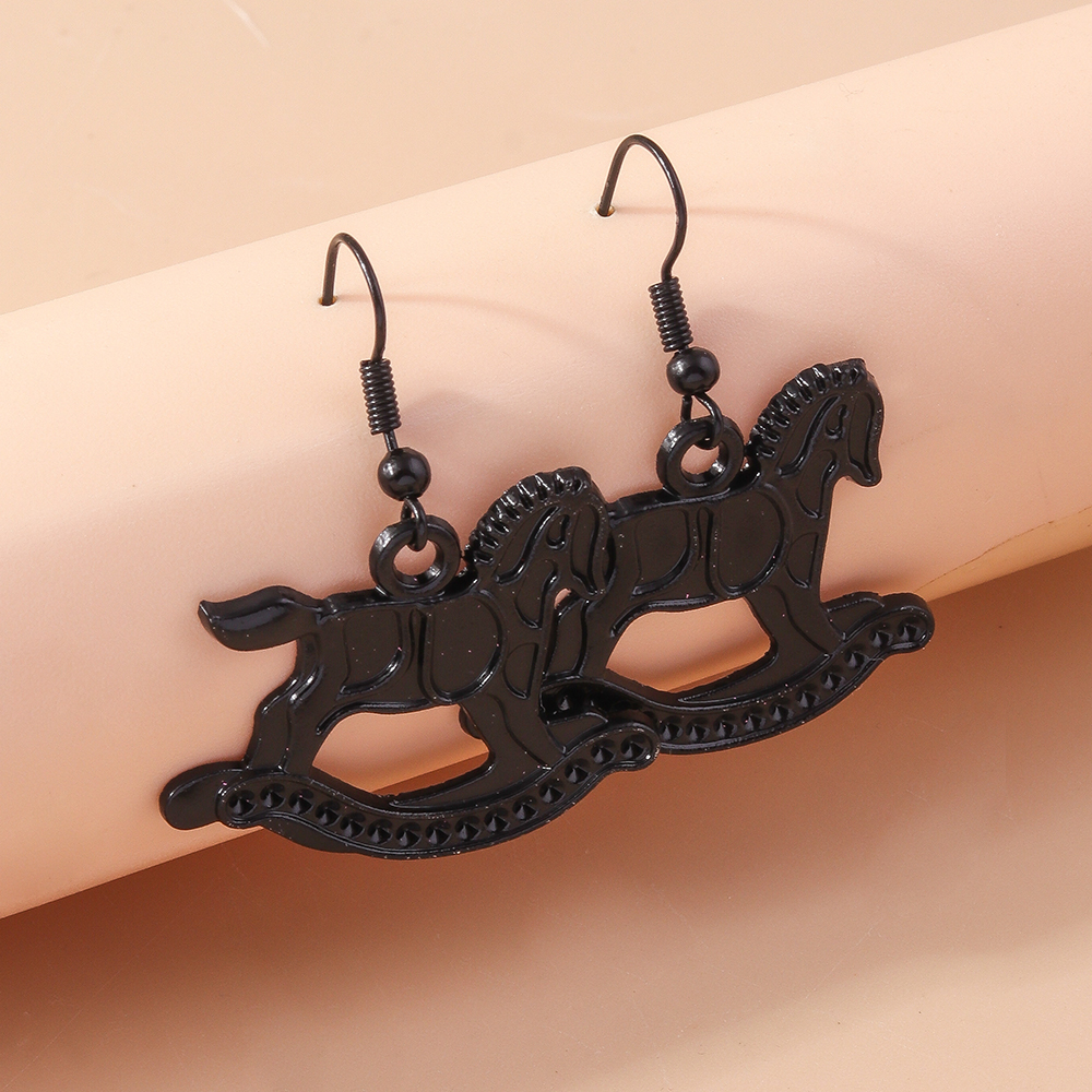 1 Pair Hip-hop Retro Solid Color Hollow Out Zinc Alloy Drop Earrings display picture 2