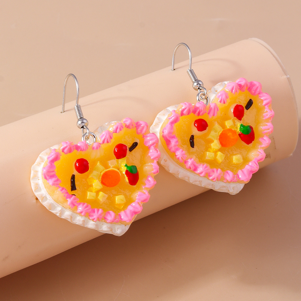 1 Pair Sweet Heart Shape Plastic Zinc Alloy Drop Earrings display picture 11