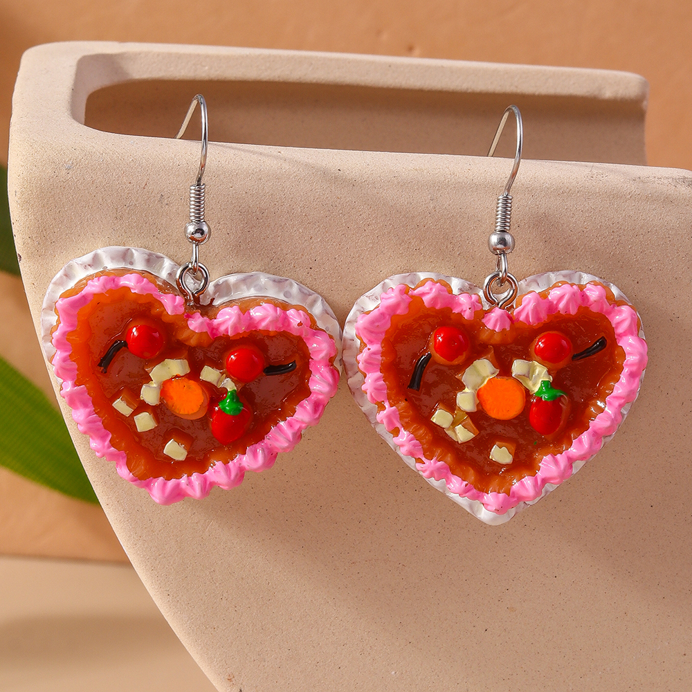 1 Pair Sweet Heart Shape Plastic Zinc Alloy Drop Earrings display picture 13