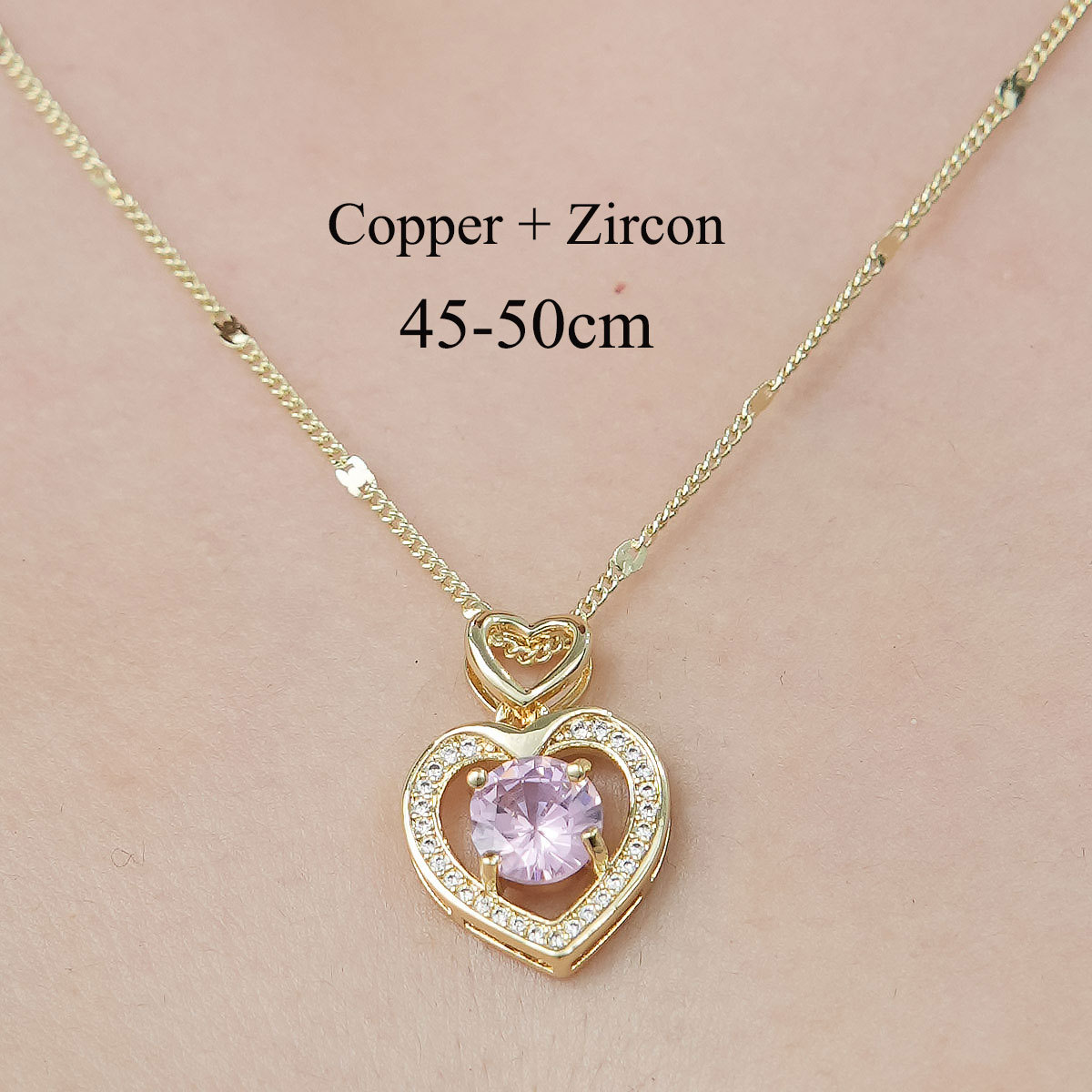 Le Cuivre Style Simple Placage Incruster Tortue Forme De Cœur Papillon Zircon Pendentif display picture 12