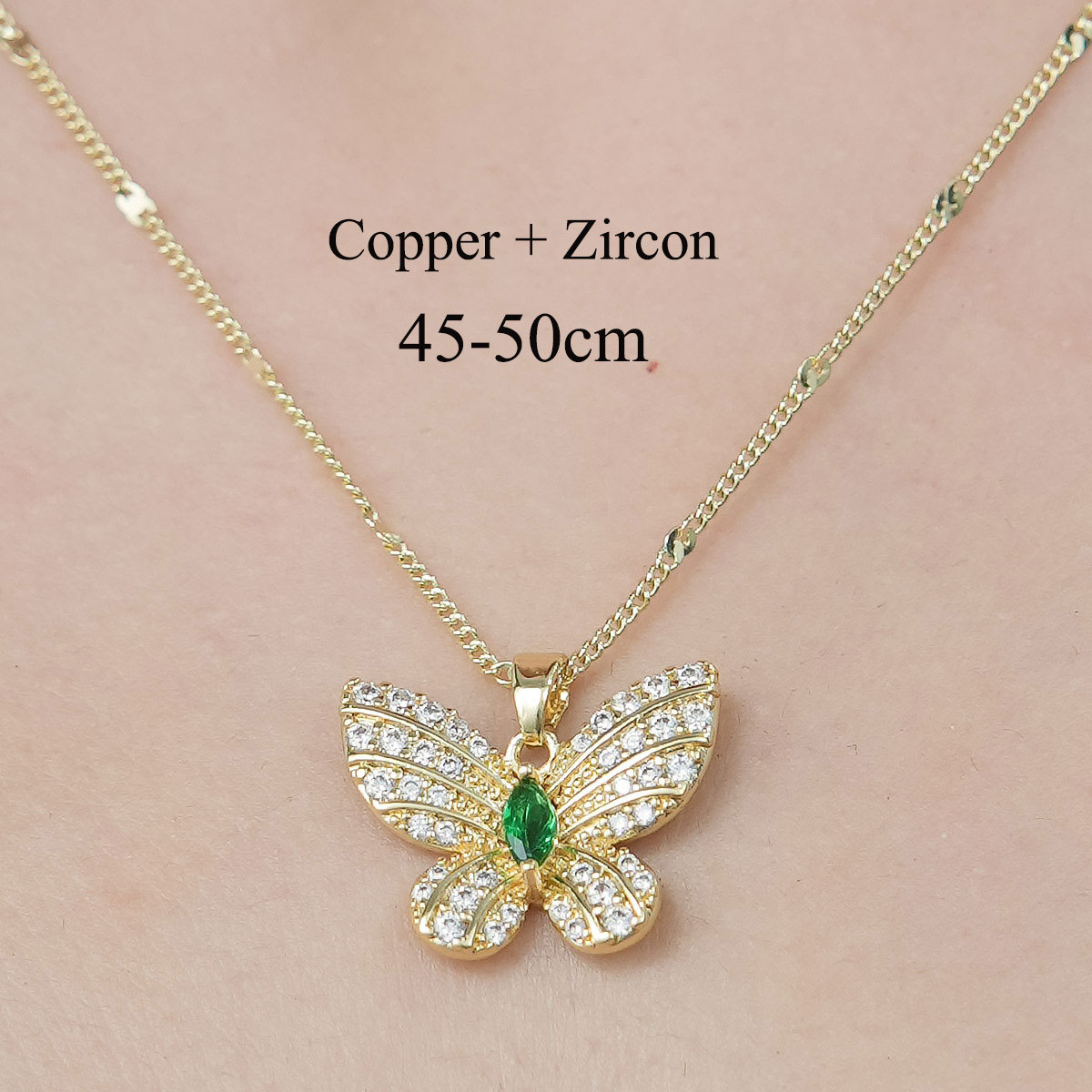 Le Cuivre Style Simple Placage Incruster Tortue Forme De Cœur Papillon Zircon Pendentif display picture 21