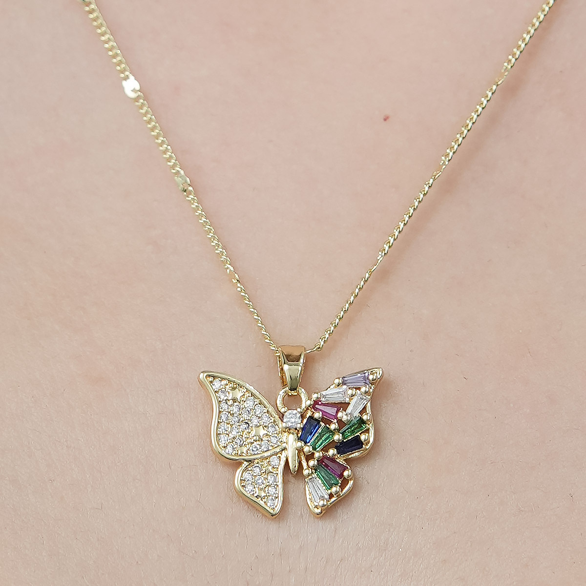 Le Cuivre Style Simple Placage Incruster Tortue Forme De Cœur Papillon Zircon Pendentif display picture 22