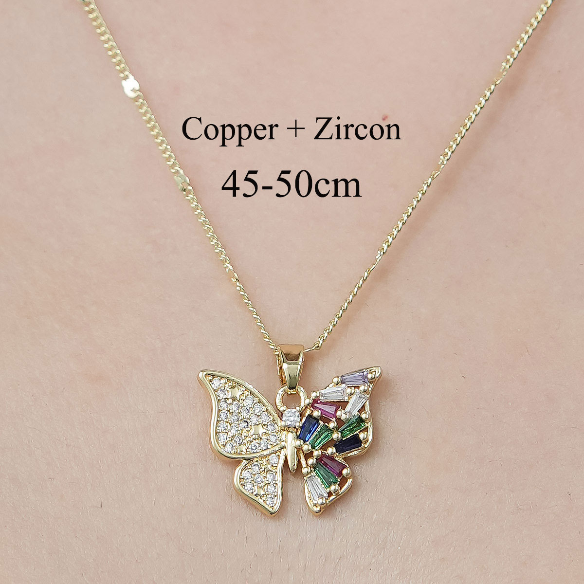 Le Cuivre Style Simple Placage Incruster Tortue Forme De Cœur Papillon Zircon Pendentif display picture 24