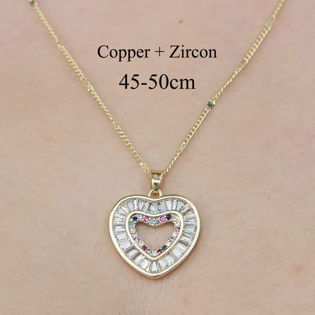 Copper Simple Style Plating Inlay Tortoise Heart Shape Butterfly Zircon Pendant Necklace display picture 36