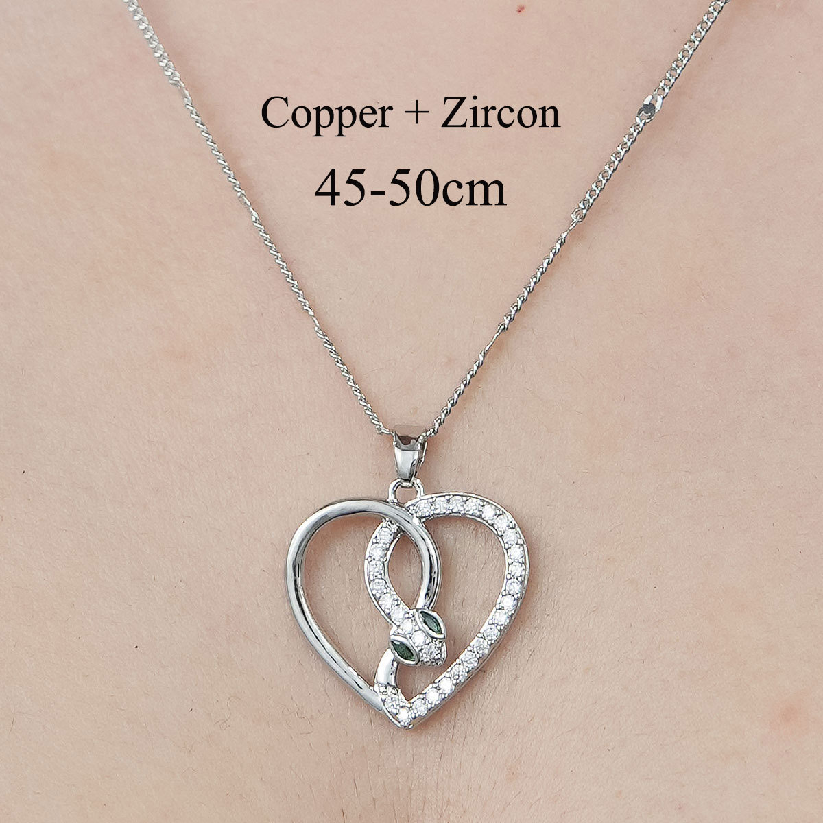 Copper Simple Style Plating Inlay Heart Shape Butterfly Leaves Zircon Pendant Necklace display picture 16