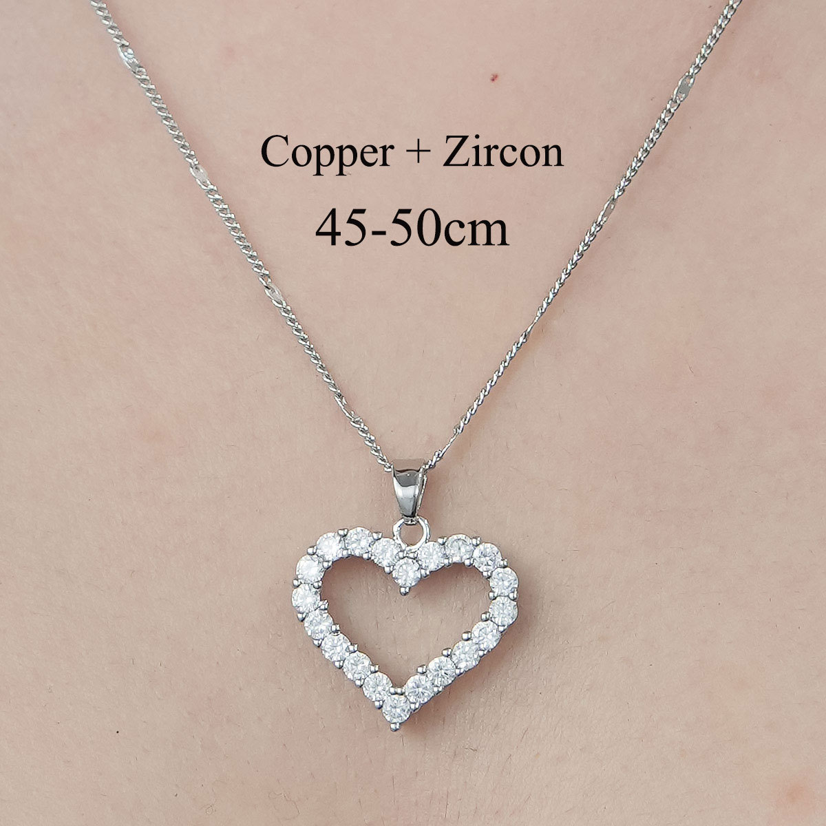 Copper Simple Style Plating Inlay Heart Shape Butterfly Leaves Zircon Pendant Necklace display picture 19
