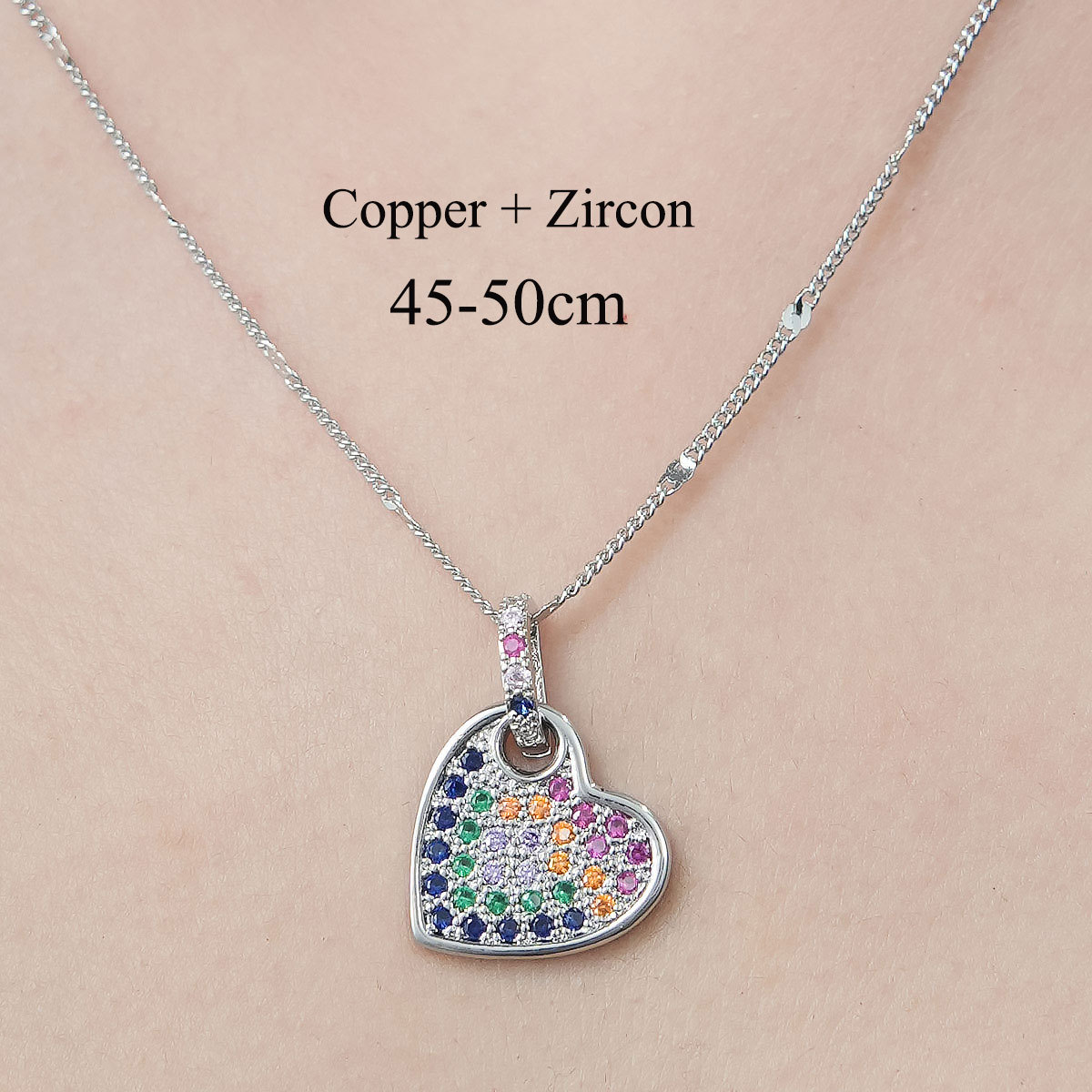 Copper Simple Style Plating Inlay Heart Shape Butterfly Leaves Zircon Pendant Necklace display picture 37