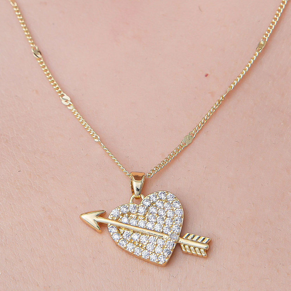 201 Stainless Steel Zircon Simple Style Polishing Plating Inlay Tree Heart Shape Butterfly Zircon Pendant Necklace display picture 8