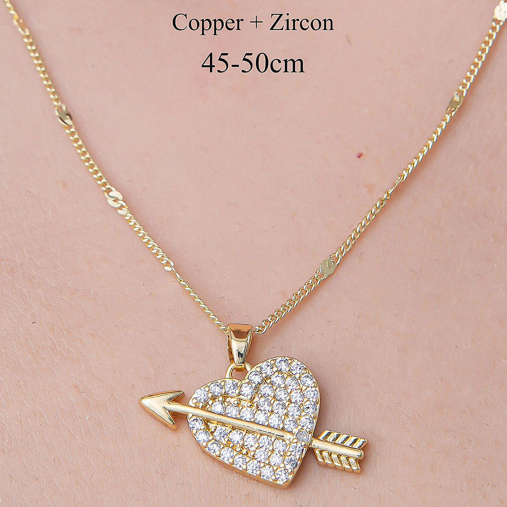 201 Stainless Steel Zircon Simple Style Polishing Plating Inlay Tree Heart Shape Butterfly Zircon Pendant Necklace display picture 10