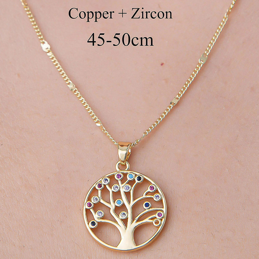 201 Stainless Steel Zircon Simple Style Polishing Plating Inlay Tree Heart Shape Butterfly Zircon Pendant Necklace display picture 13